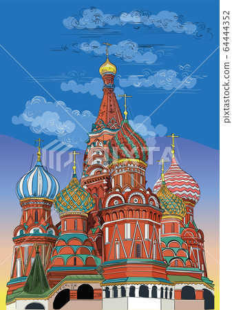 Vector colorful hand drawing Moscow-6 64444352