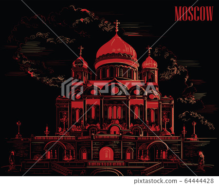 Vector black-red Moscow-10 Vector black-red Moscow-10 64444428