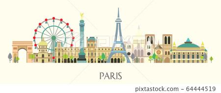 Paris colorful vector 2 64444519