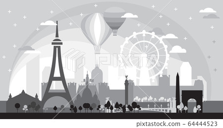 Paris Skyline silhouette 7 Paris Skyline silhouette 7 64444523