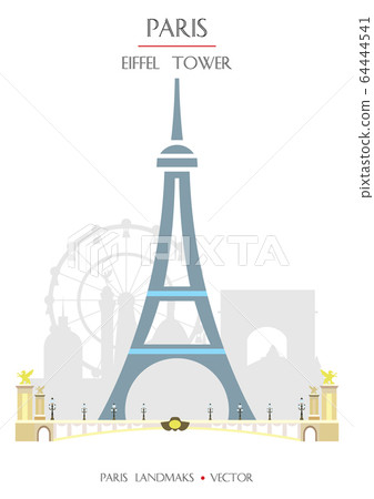 Colorful Paris landmark 4 64444541