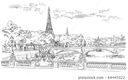 Vector hand drawing Paris 8 64445022