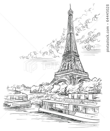 Vector hand drawing Paris 3 64445028