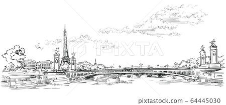 Vector hand drawing Paris 4 Vector hand drawing Paris 4 64445030