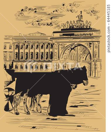 Brown vector hand drawing ST Petersburg 9 Brown vector hand drawing ST Petersburg 9 64445185