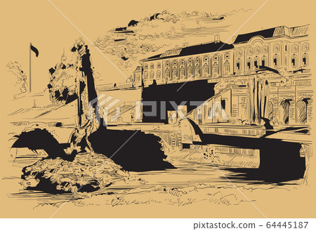 Brown vector hand drawing ST Petersburg 7 Brown vector hand drawing ST Petersburg 7 64445187