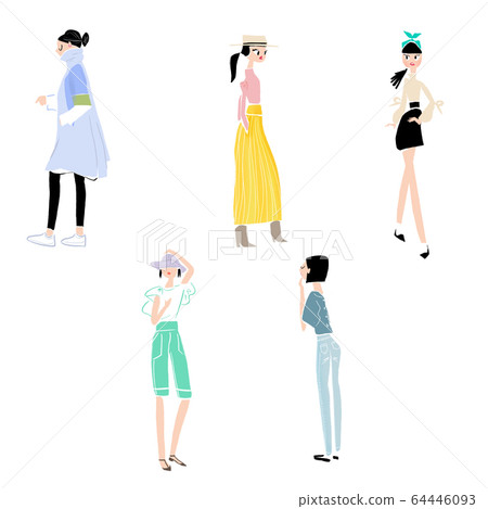 各種時尚的女性 各種時尚的女性 64446093