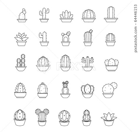 Set of cactus icons Set of cactus icons 64446153