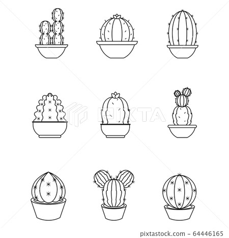 Set of cactus icons 64446165