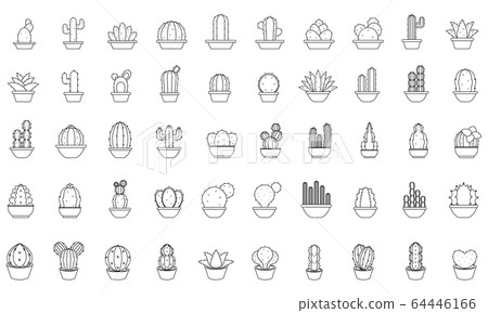 Set of cactus icons 64446166