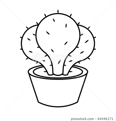 Cactus icon in a pot plant Cactus icon in a pot plant 64446171