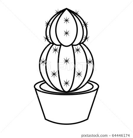 Cactus icon in a pot plant Cactus icon in a pot plant 64446174