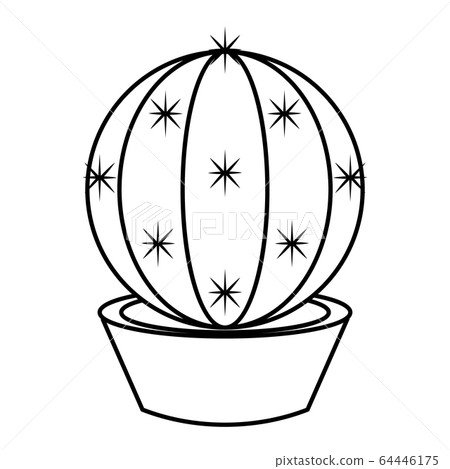 Cactus icon in a pot plant Cactus icon in a pot plant 64446175