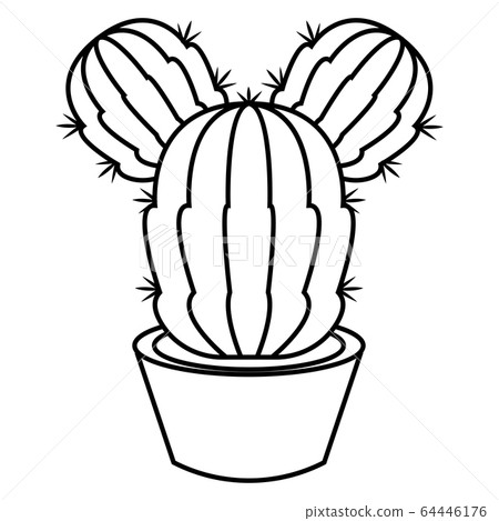 Cactus icon in a pot plant Cactus icon in a pot plant 64446176