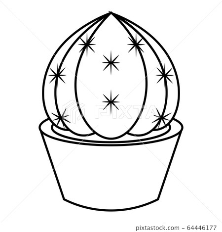 Cactus icon in a pot plant Cactus icon in a pot plant 64446177