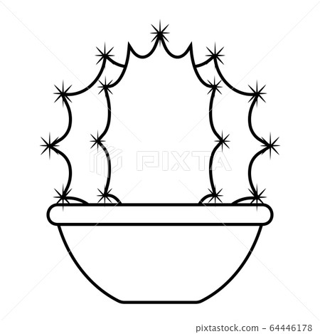 Cactus icon in a pot plant 64446178