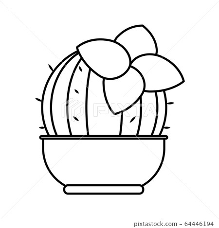 Cactus icon in a pot plant Cactus icon in a pot plant 64446194
