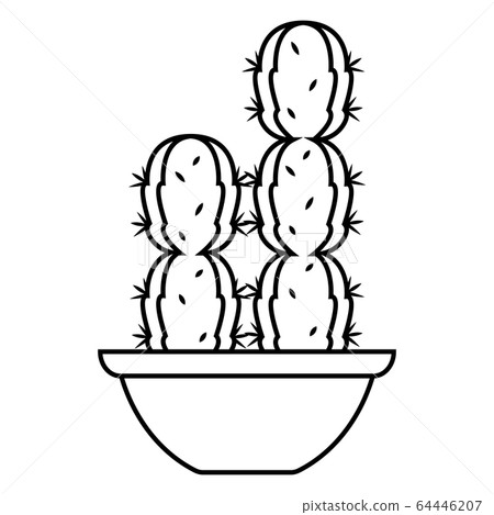 Cactus icon in a pot plant Cactus icon in a pot plant 64446207