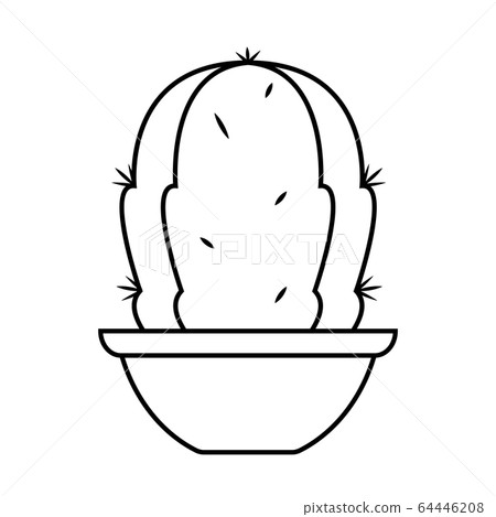 Cactus icon in a pot plant Cactus icon in a pot plant 64446208