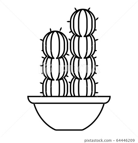 Cactus icon in a pot plant Cactus icon in a pot plant 64446209