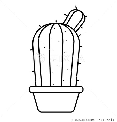 Cactus icon in a pot plant Cactus icon in a pot plant 64446214