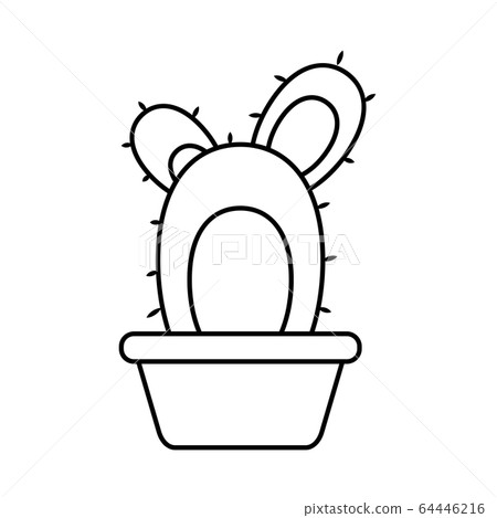 Cactus icon in a pot plant Cactus icon in a pot plant 64446216
