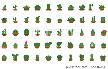 Cactus icon in a pot plant Cactus icon in a pot plant 64446261