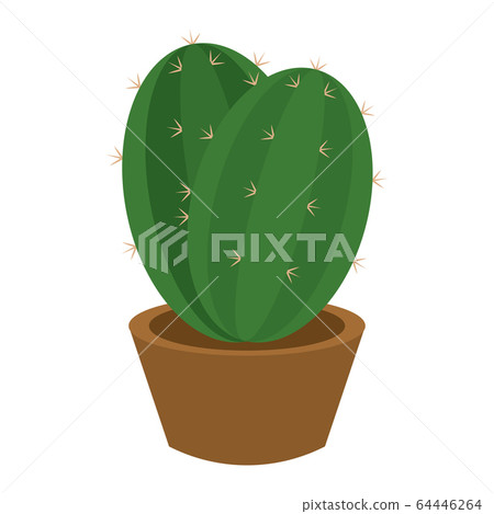 Cactus icon in a pot plant 64446264