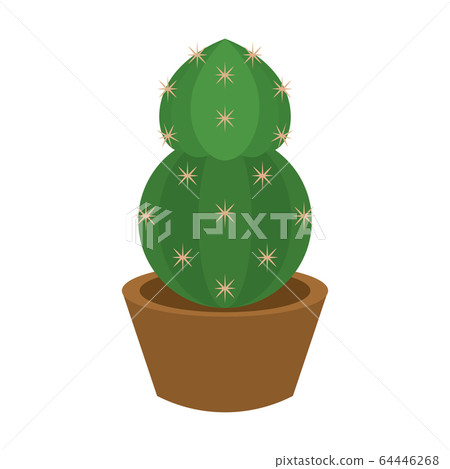 Cactus icon in a pot plant Cactus icon in a pot plant 64446268