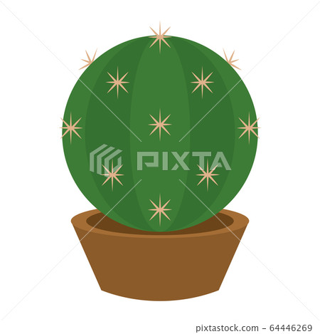 Cactus icon in a pot plant 64446269