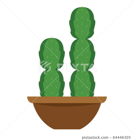 Cactus icon in a pot plant Cactus icon in a pot plant 64446305