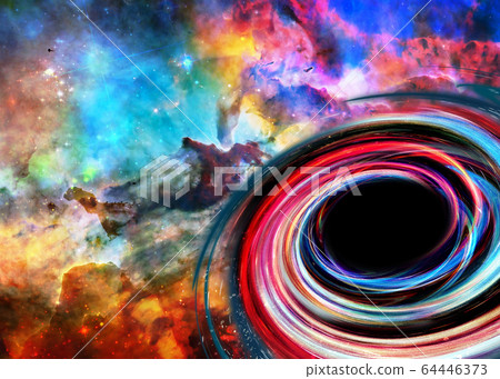 Deep space. Black hole in bright colours Deep space. Black hole in bright colours 64446373