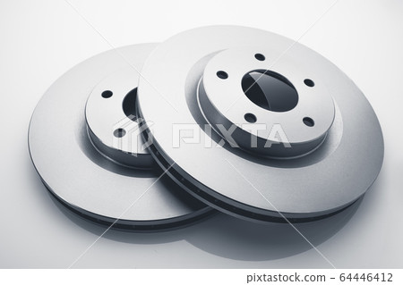 car brake discs on white background car brake discs on white background 64446412