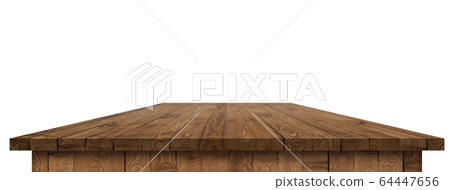 Empty wooden table perspective with clipping mask Empty wooden table perspective with clipping mask 64447656