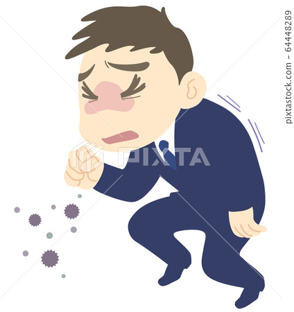 Cough Etiquette Manner Illustration No Lines-Single Item 64448289