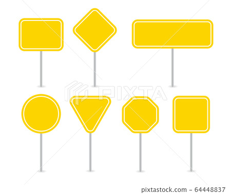 Yellow sign vector illustration set 64448837
