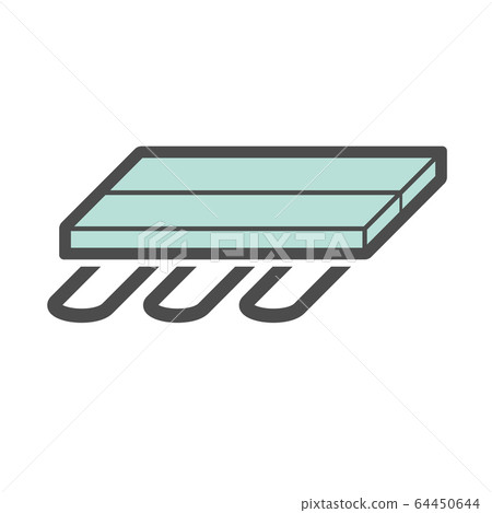 Wood floor heating material vector icon design. Wood floor heating material vector icon design. 64450644