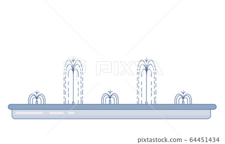 Flat vector illustration of long city fountain Flat vector illustration of long city fountain 64451434
