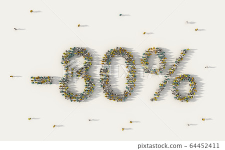 Large group of people forming 80 percent off sale 64452411