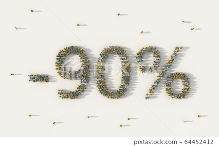 Large group of people forming 90 percent off sale 64452412