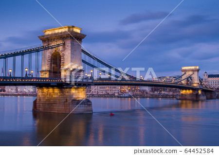 Chain Bridge at twilight 64452584