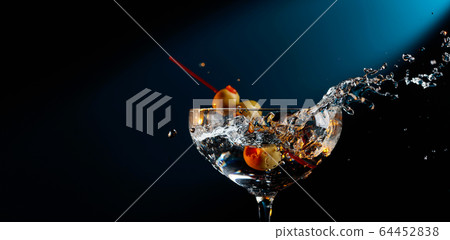 Martini with green olives. Martini with green olives. 64452838
