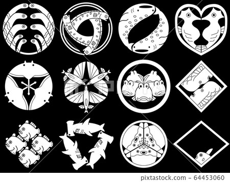 Family crest style fish shark ray 64453060