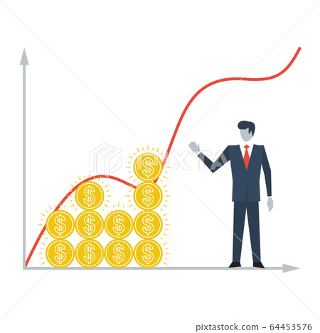 Business earnings chart, business profit growth 64453576