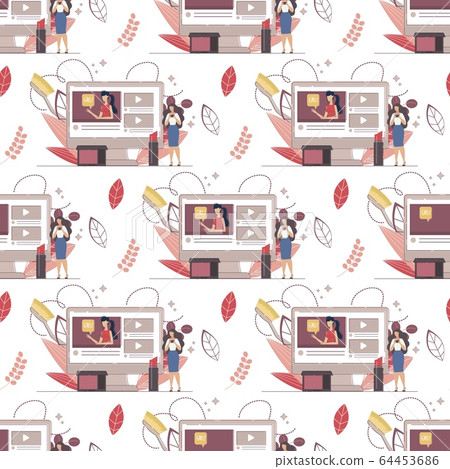 Beauty Blogger Trendy Flat Vector Seamless Pattern Beauty Blogger Trendy Flat Vector Seamless Pattern 64453686