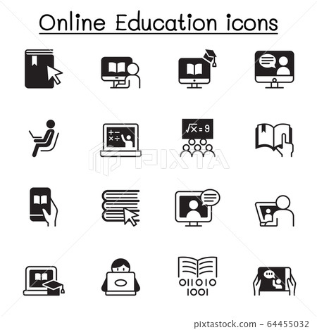 Online education icon set vector illustration Online education icon set vector illustration 64455032