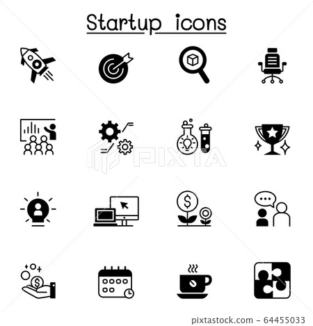 Startup icon set vector illustration graphic Startup icon set vector illustration graphic 64455033