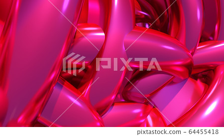 Abstract background with heap or hank of purple balloons or chrome pipes. 3D illustration Abstract background with heap or hank of purple balloons or chrome pipes. 3D illustration 64455418