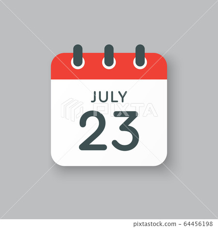 Icon calendar day 23 July, summer days of the year 64456198