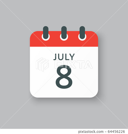 Icon calendar day 8 July, summer days of the year 64456226